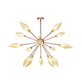 Industrial Diamond Glass Chandelier Lamp With Starburst Design - 9/12/15 Lights 15 / Amber