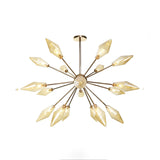 Stylish 9/12/15-Head Diamond Shape Indoor Hanging Chandelier - Amber/Clear Glass Industrial Ceiling