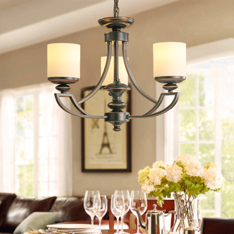 Classic Starburst Pendant Chandelier - 3/6 Lights Black Metal Ceiling Lamp Living Room Fixture With