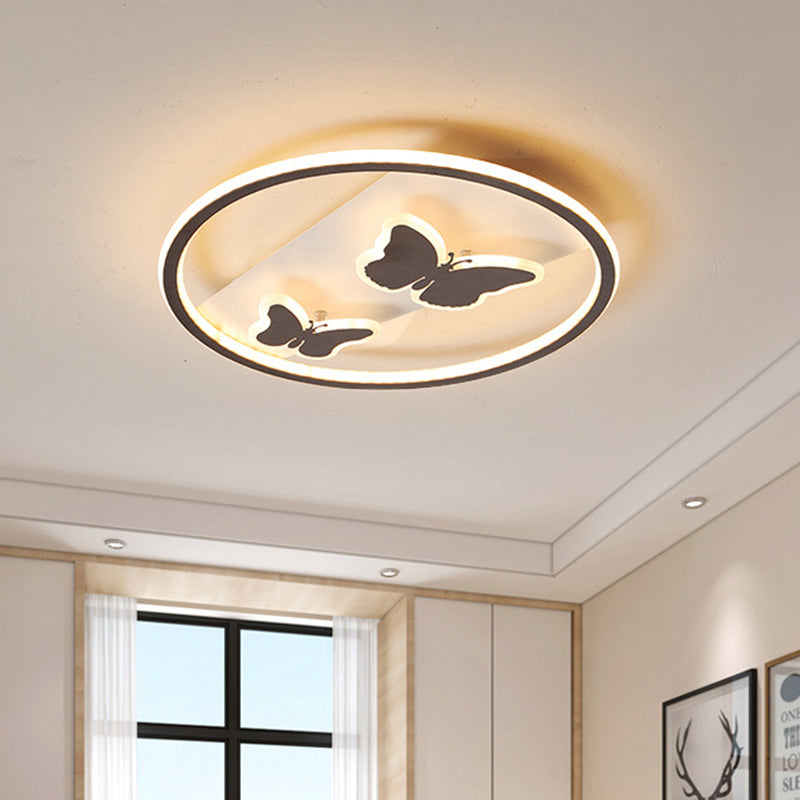 18.5’/23’ Modern Acrylic Brown Led Ceiling Fixture In Warm/White Light - Remote Control Dimmable