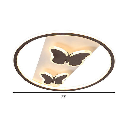 18.5’/23’ Modern Acrylic Brown Led Ceiling Fixture In Warm/White Light - Remote Control Dimmable