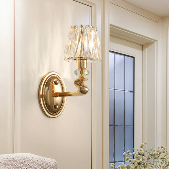 Modern Gold K9 Crystal Wall Sconce Light For Bedroom 1 /