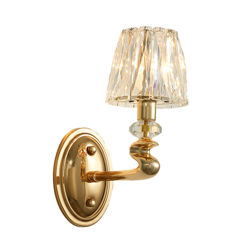 Modern Gold K9 Crystal Wall Sconce Light For Bedroom