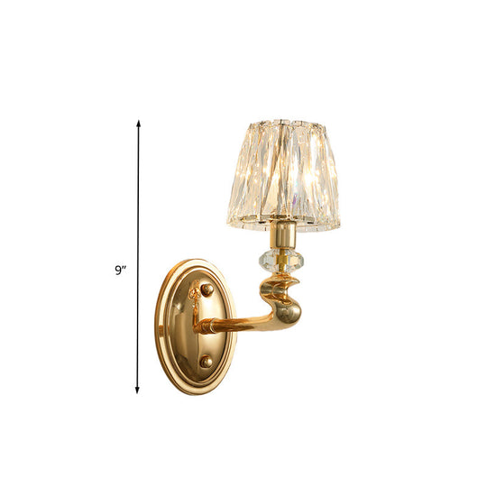 Modern Gold K9 Crystal Wall Sconce Light For Bedroom