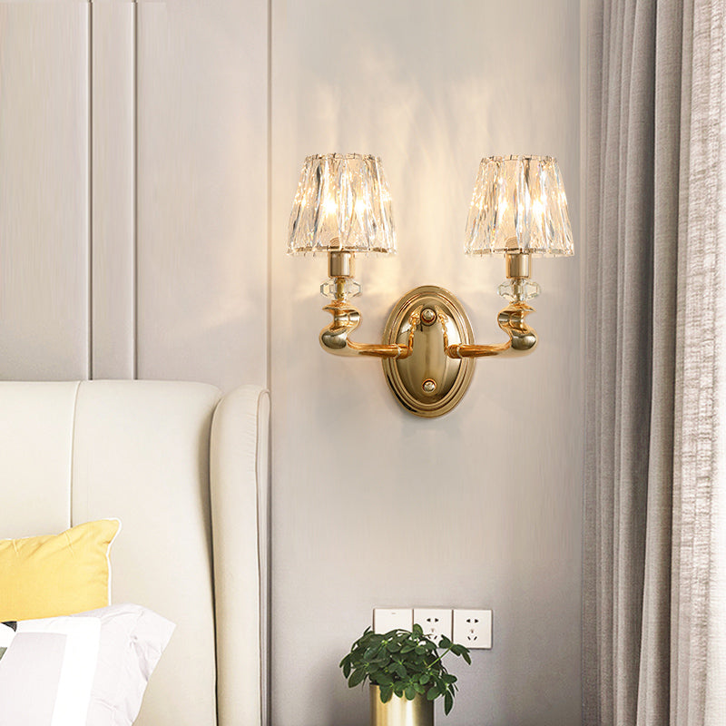 Modern Gold K9 Crystal Wall Sconce Light For Bedroom 2 /
