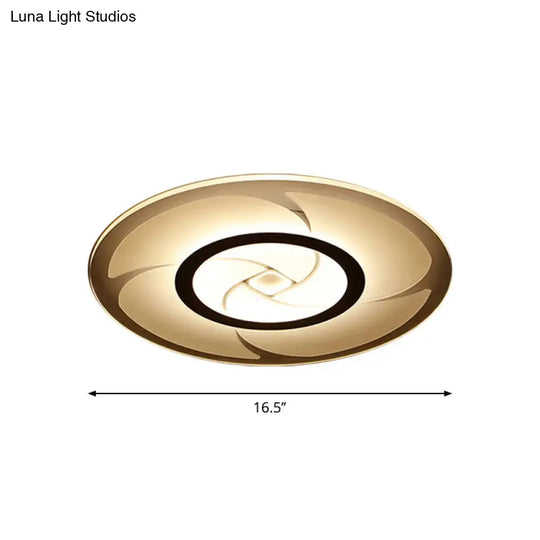 Modern Pinwheel Pattern Disc Thin Ceiling Light - 16.5’/24.5’/31’ W Led Flush Mounted Lamp White