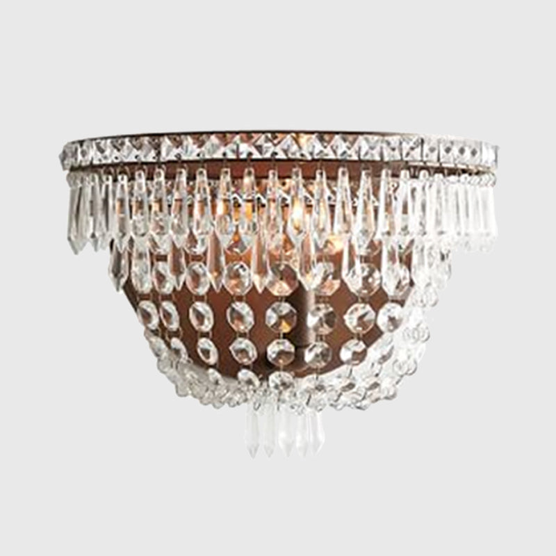 Modernist Led Crystal Basket Wall Sconce For Bedroom Lighting