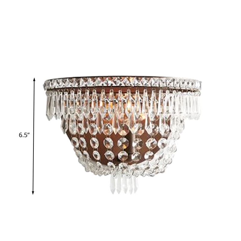 Modernist Led Crystal Basket Wall Sconce For Bedroom Lighting