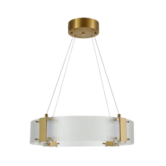 Modern Frosted Glass Pendant Chandelier - Circular Design 6-Headed Gold Suspension Lamp
