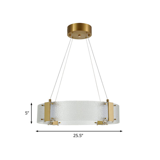 Modern Frosted Glass Pendant Chandelier - Circular Design 6-Headed Gold Suspension Lamp