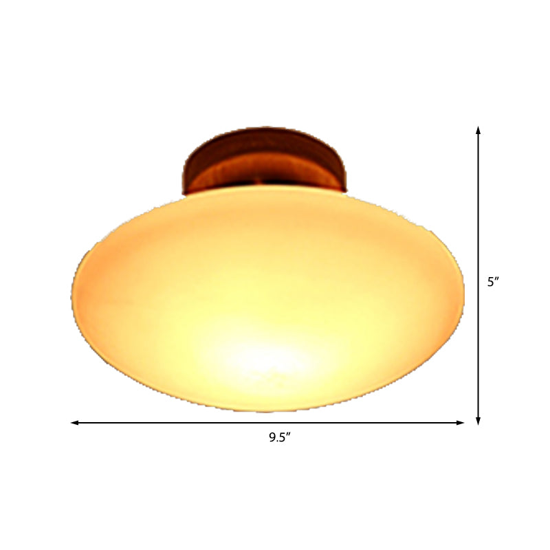 Frosted Glass Semi-Circle/Square Flush Ceiling Light - Modern 1-Light Mount For Corridor