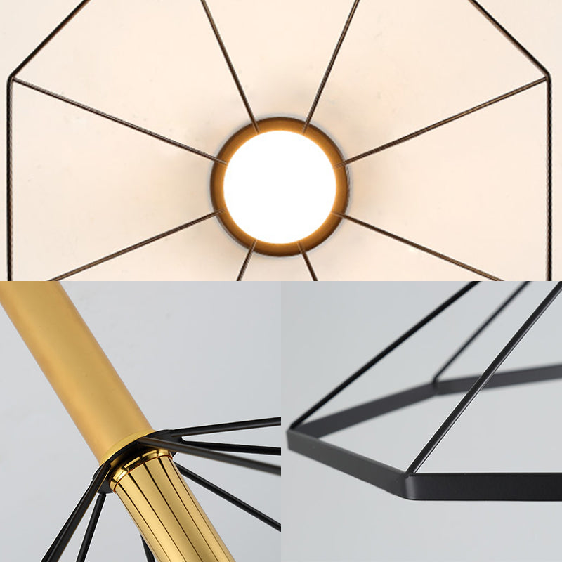 Sleek Black Metal Semi Flush Ceiling Light - Minimalist 1 Fixture Perfect For Lobby