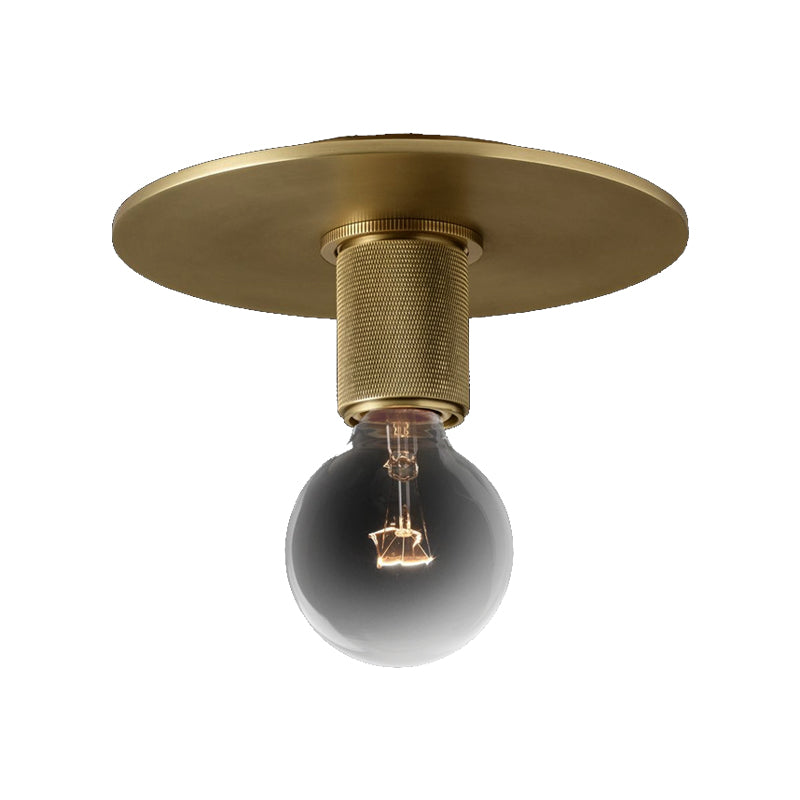 Modern Glass Flush Pendant Ceiling Light In Brass For Balcony - Globe Cone Cylinder Trumpet Shapes