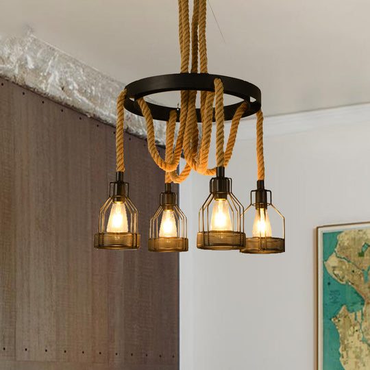 Metallic Chandelier - 4/6/14 Lights Circular Design Black Perfect For Restaurants And Ceilings