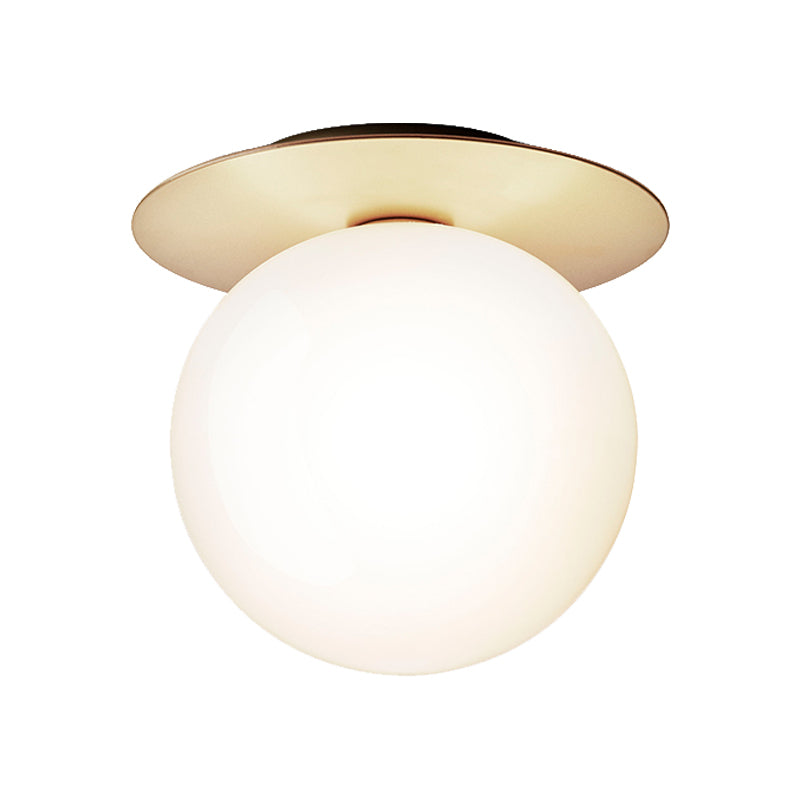 Modern Silver/Gold Finish Orbit Flush Mount Ceiling Light With White/Clear Glass Shade