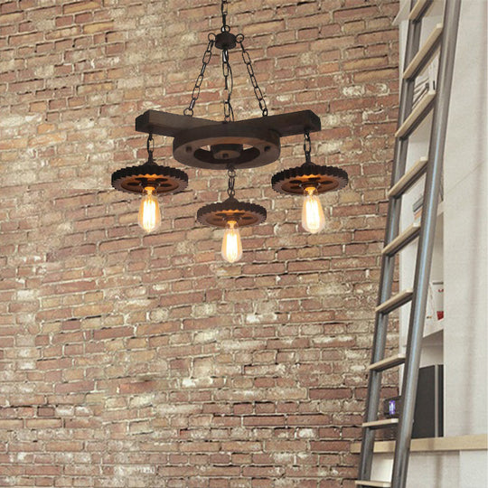 Industrial Rustic Metal Chandelier + 3 Or 7 Exposed Bulb Lights – Ideal For Restaurants