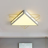 Nordic Metal Black/Grey Flush Mount Light With Acrylic Diffuser Star/Triangle Design Grey / 22.5