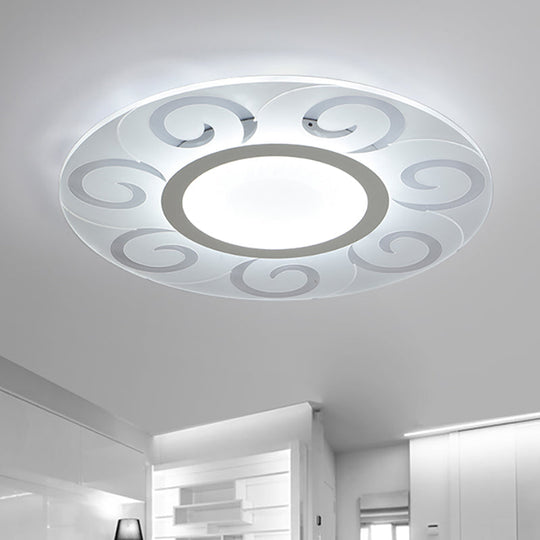 Modern Acrylic Led Flushmount Ceiling Light For Living Room - Ultra Thin Design In Multiple Widths