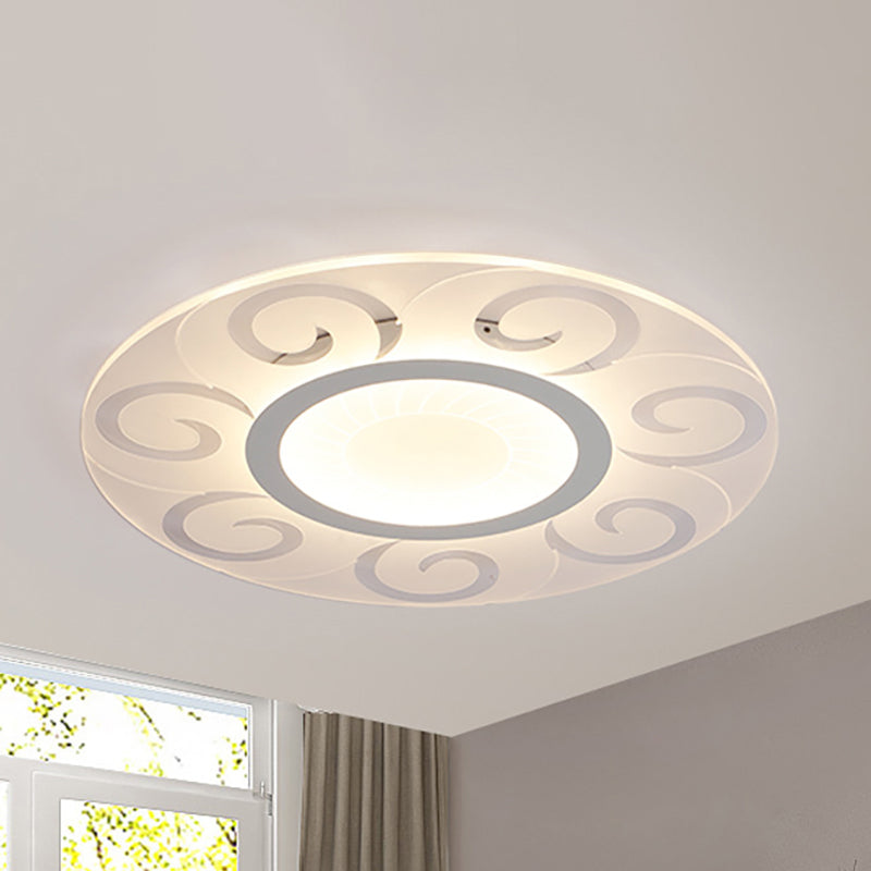 Modern Acrylic Led Flushmount Ceiling Light For Living Room - Ultra Thin Design In Multiple Widths