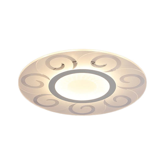 Modern Acrylic Led Flushmount Ceiling Light For Living Room - Ultra Thin Design In Multiple Widths