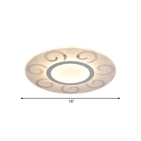 Modern Acrylic Led Flushmount Ceiling Light For Living Room - Ultra Thin Design In Multiple Widths