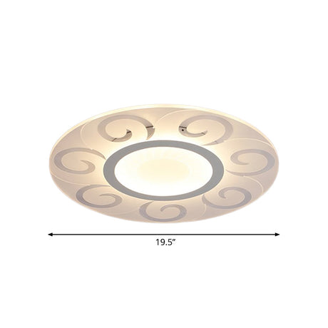 Modern Acrylic Led Flushmount Ceiling Light For Living Room - Ultra Thin Design In Multiple Widths