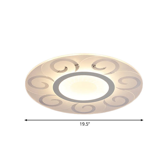 Modern Acrylic Led Flushmount Ceiling Light For Living Room - Ultra Thin Design In Multiple Widths