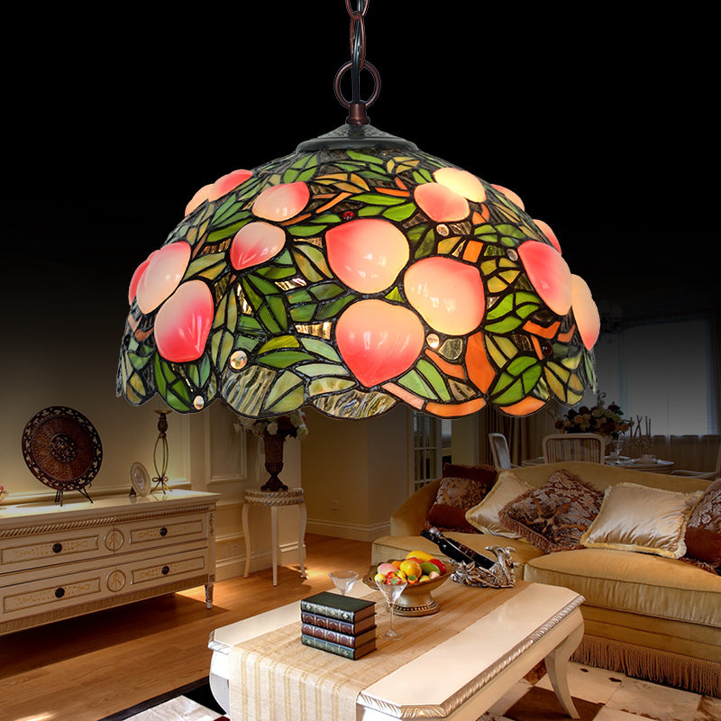 Victorian Peach Bronze Cut Glass Chandelier Pendant Light - 1/2/3 Lights Pink Dining Room Décor