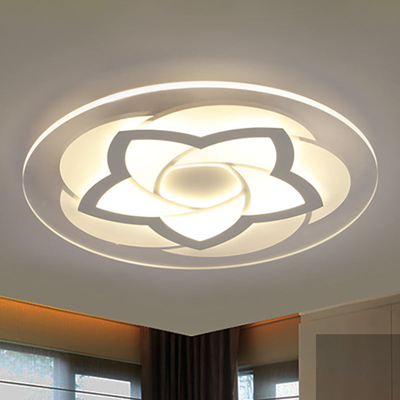 Flower Flush Light Modern Acrylic Ultra Thin Led Ceiling - Ideal For Bedroom 16/19.5/23.5/29.5 W