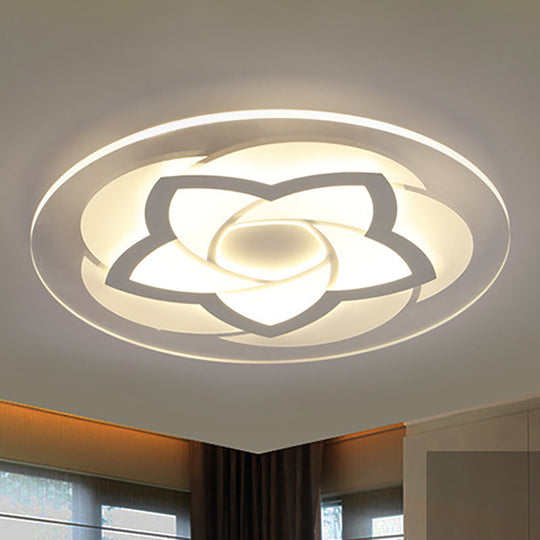 Flower Flush Light Modern Acrylic Ultra Thin Led Ceiling - Ideal For Bedroom 16/19.5/23.5/29.5 W