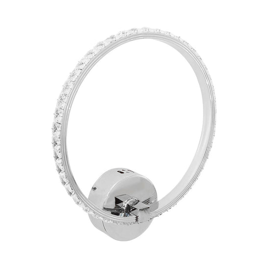 Translucent Crystal Sconce Light - Modern Led Wall Lighting Fixture | Chrome Finish 6/8/10 H