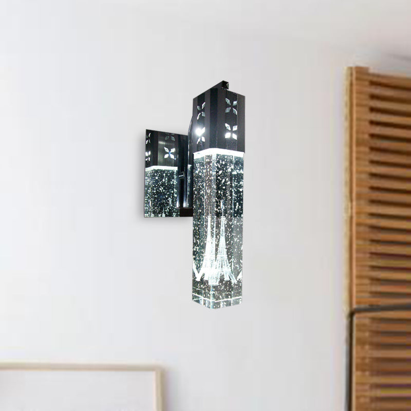 Modern Led Crystal Wall Sconce In Warm/White - 2 Color Lights Nickle Fixture Nickel / Warm