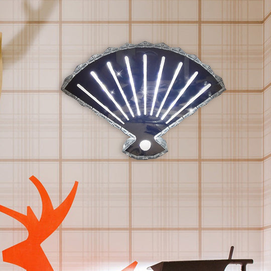 Minimal Led Crystal Wall Lamp - Black Fan Design With Adjustable Warm/White Lighting