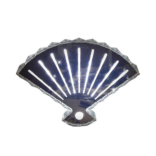 Minimal Led Crystal Wall Lamp - Black Fan Design With Adjustable Warm/White Lighting