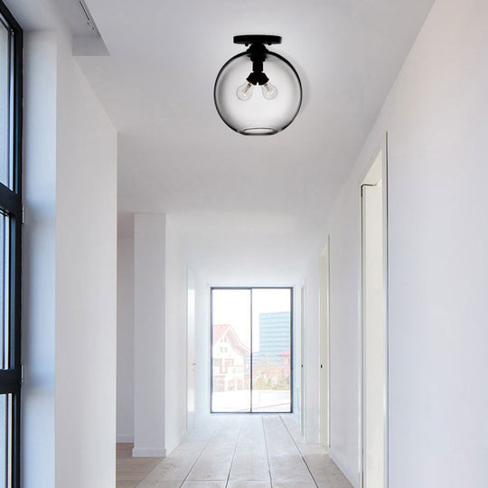 Modern 2-Head Flushmount Ceiling Lamp With Colorful Glass Shades - Global Mounted Light

Or

Global