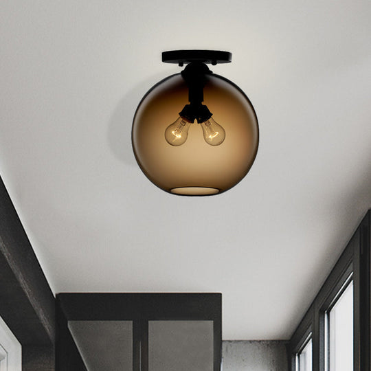 Modern 2-Head Flushmount Ceiling Lamp With Colorful Glass Shades - Global Mounted Light

Or

Global