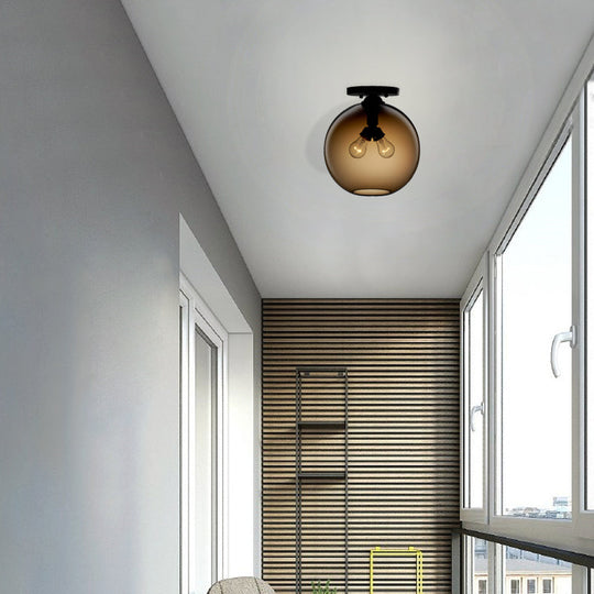 Modern 2-Head Flushmount Ceiling Lamp With Colorful Glass Shades - Global Mounted Light

Or

Global