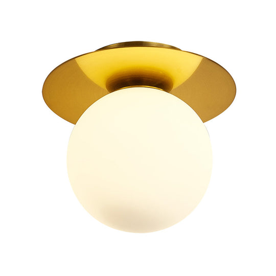 Modern Glass Orbit Ceiling Light Kitchen Flushmount Lamp - Clear/Light-Brown/Cream Single
