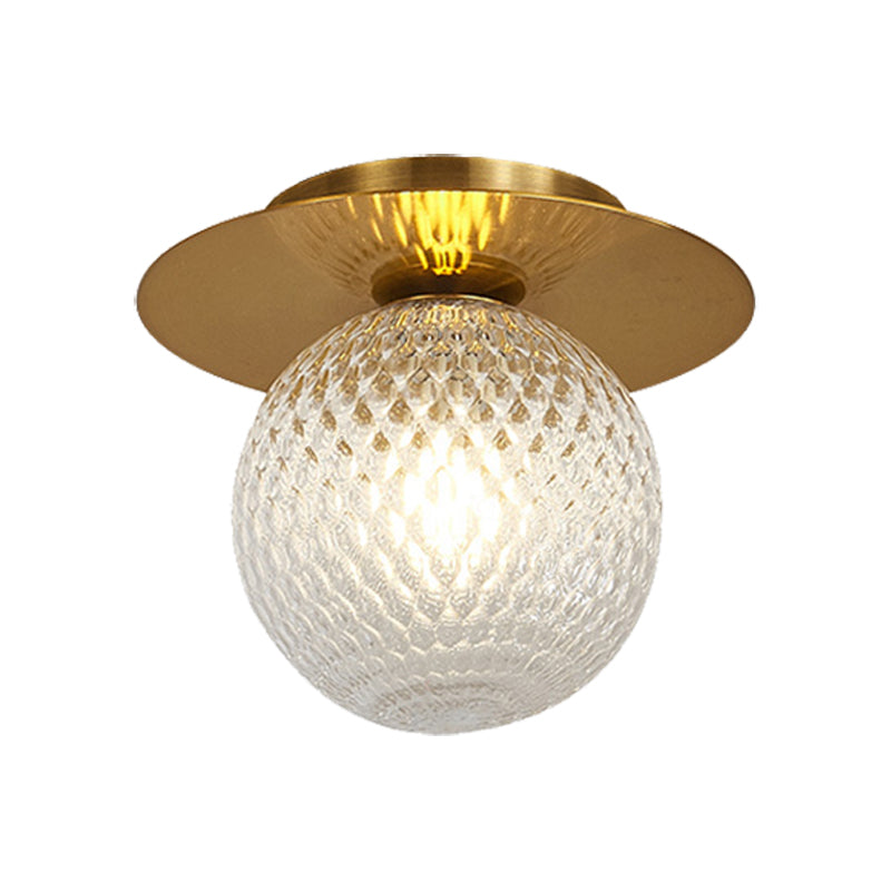 Modern Glass Orbit Ceiling Light Kitchen Flushmount Lamp - Clear/Light - Brown/Cream Single