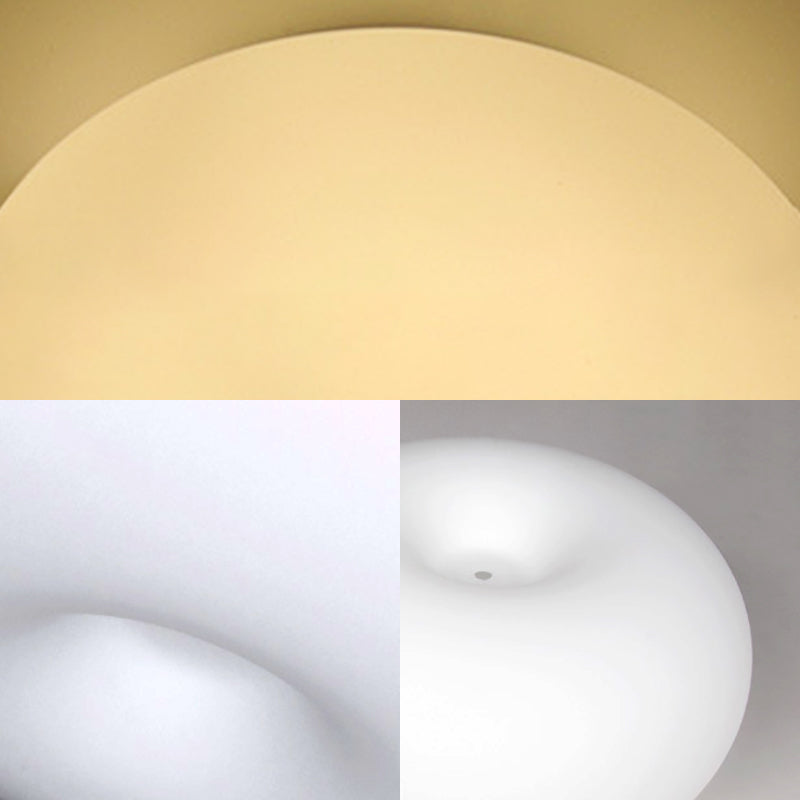 Modernist Ceiling Flush Mount Light With Glass Lampshade For Balcony - White Obong 3 Sizes Available