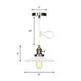 Scalloped Edge Hanging Light Fixture - Ceramic Pendant Ceiling For Industrial Dining Rooms (1 Bulb)