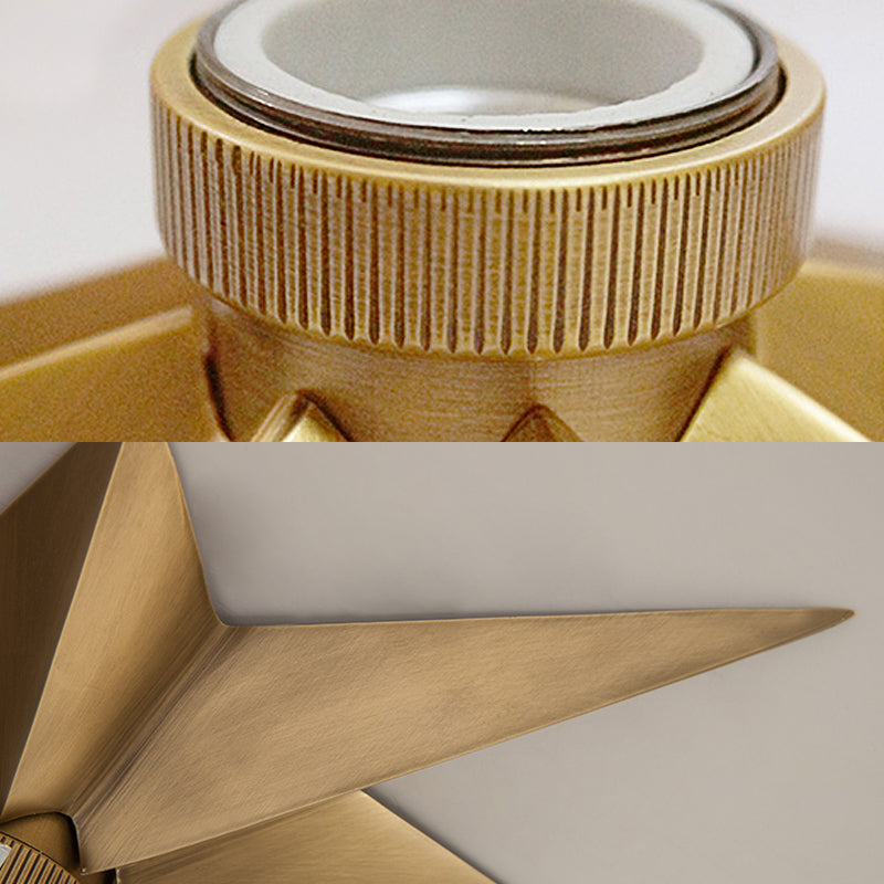 Contemporary Black/Bronze Anise Star Flush Ceiling Light - 1 Head Stairway Mount Fixture