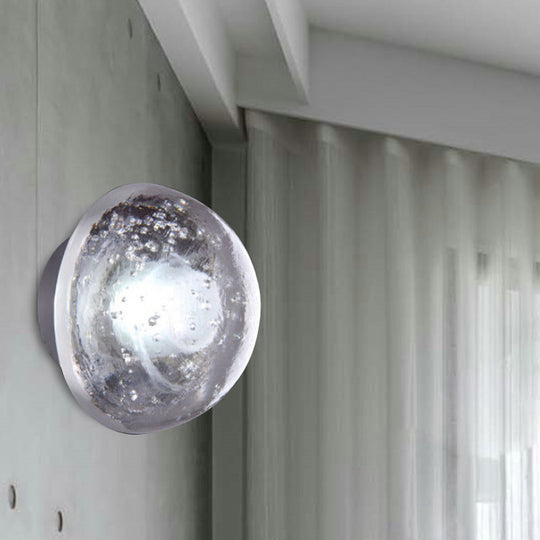 Traditional Clear Crystal Bubble Sconce Wall Lamp - Single Bulb Light Fixture