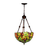 Victorian Green Stained Glass Dome Pendant Light Chandelier - 2/3 Lights