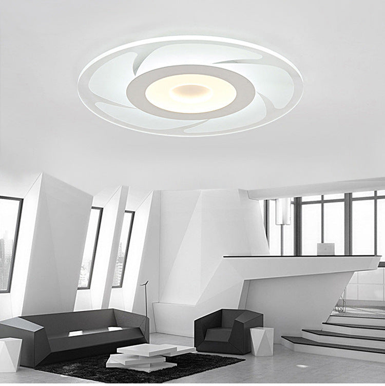 Super Thin Acrylic Windmill Flush Lamp - Modern Style Led Ceiling Mount Light (White/Warm/Inner Warm