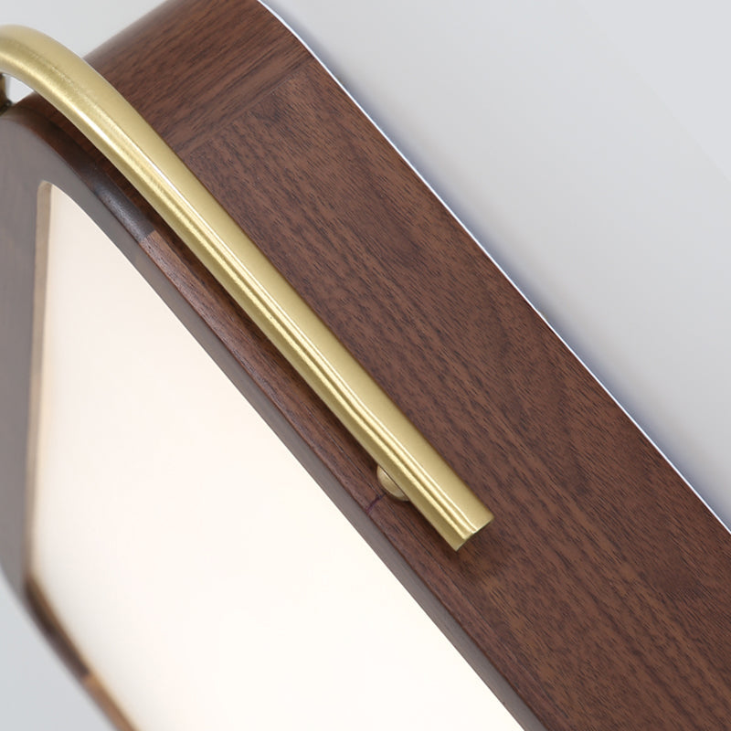 Led Brown Wood Flushmount Ceiling Light 13/19 Square Simplicity Design