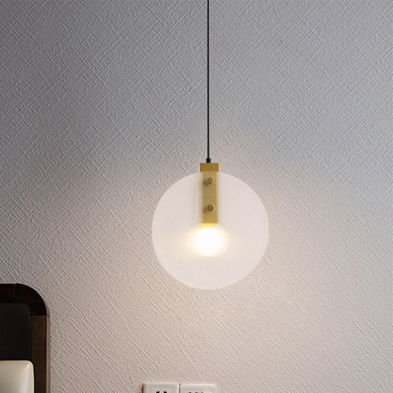 Modern Gold Orb Pendant Lamp With Clear Glass Suspension – Ideal For Dining Room Lighting
