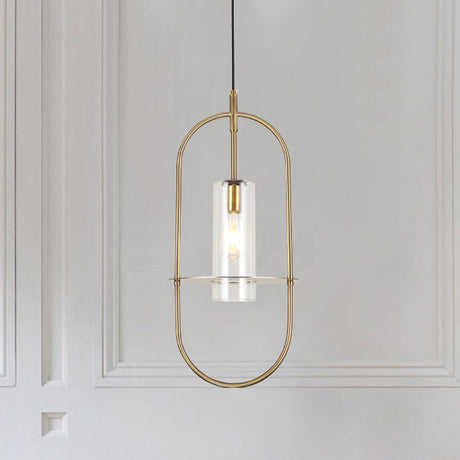 Gold Modernist Cylinder Pendant Light For Living Room Ceiling