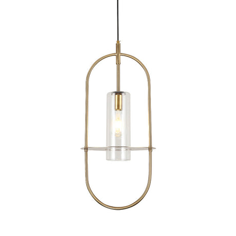 Gold Modernist Cylinder Pendant Light For Living Room Ceiling