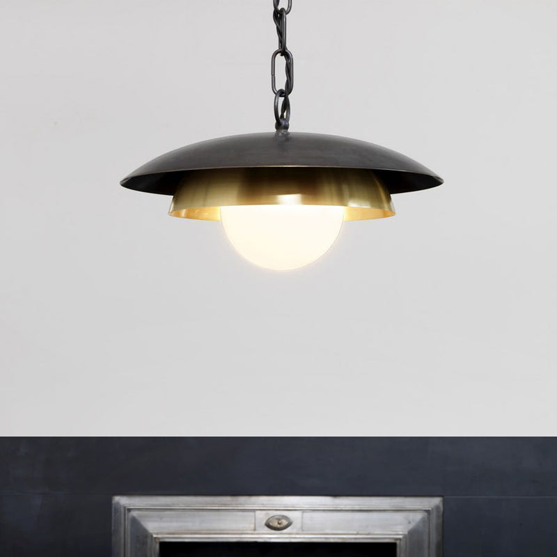 Contemporary Metal Ball Ceiling Lamp With 1 Brass Head For Porch Lighting